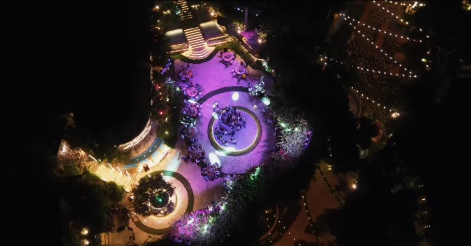 Aerial view of a wedding reception shot by Ace Production, Lebanon
